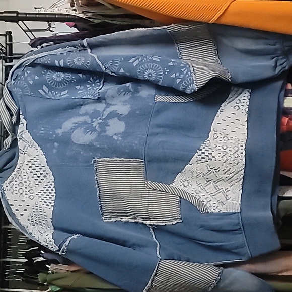 We The Free Blue Patchwork Hoodie - Picture 3 of 8